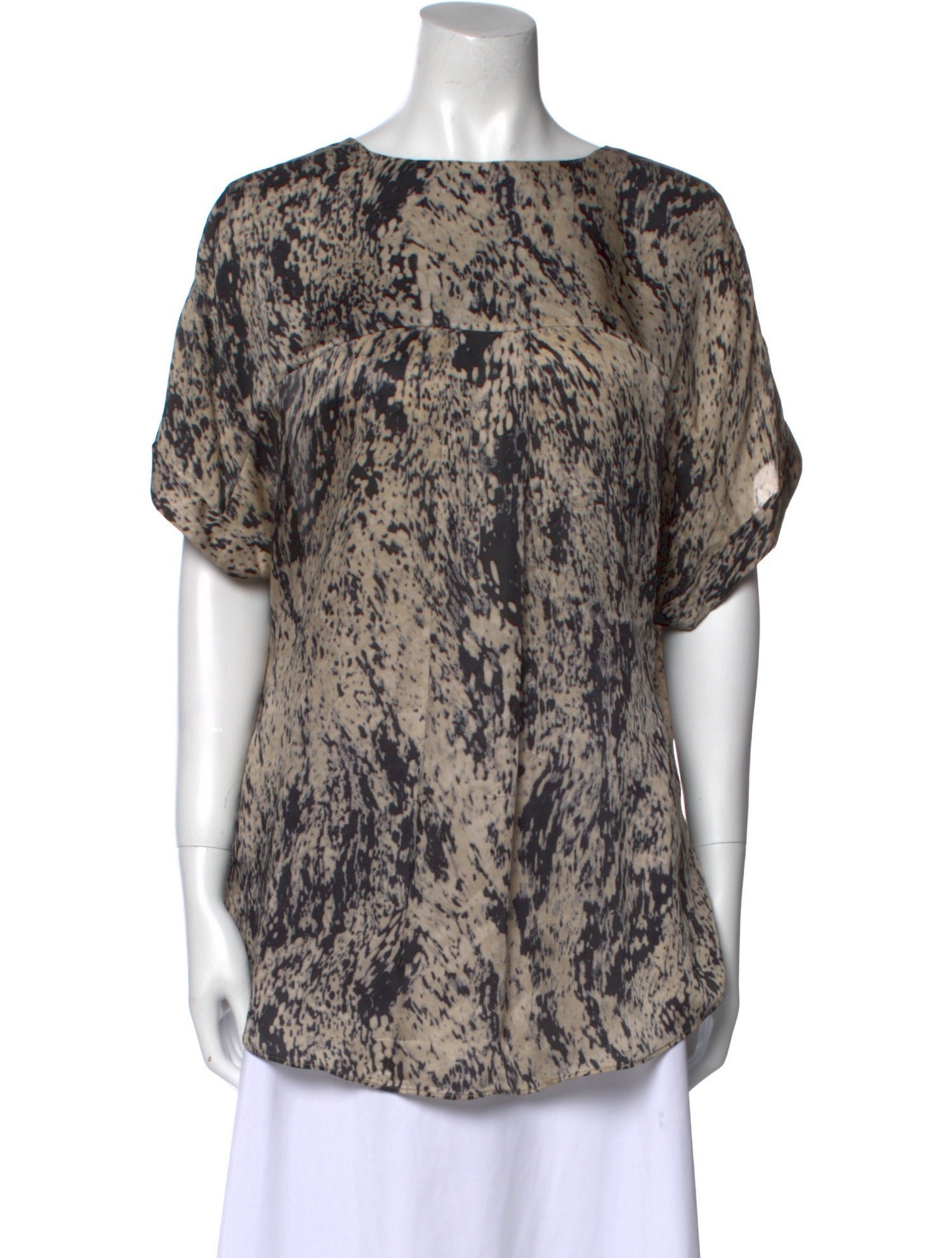 Halston Heritage Silk Animal Print Tunic