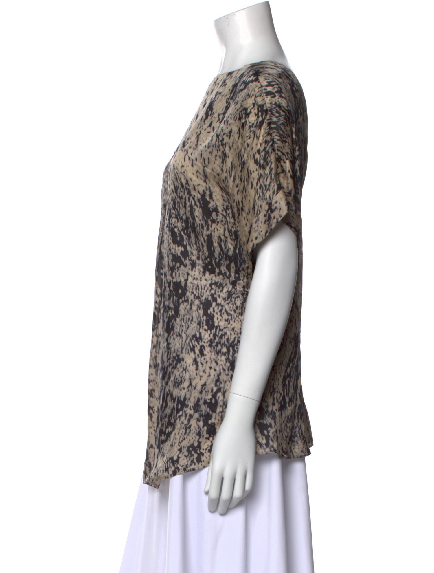 Halston Heritage Silk Animal Print Tunic