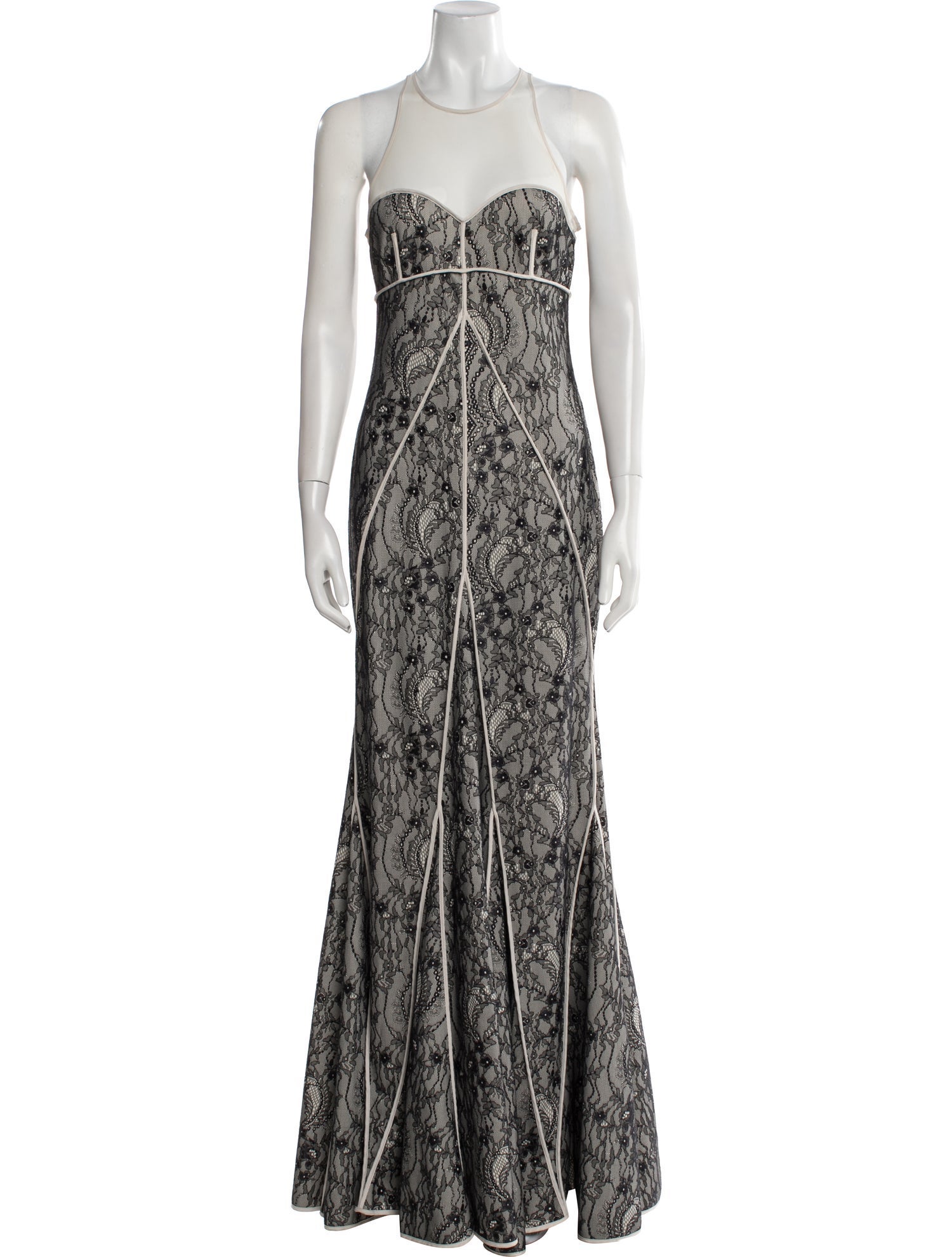 Halston Heritage Paisley Print Long Dress