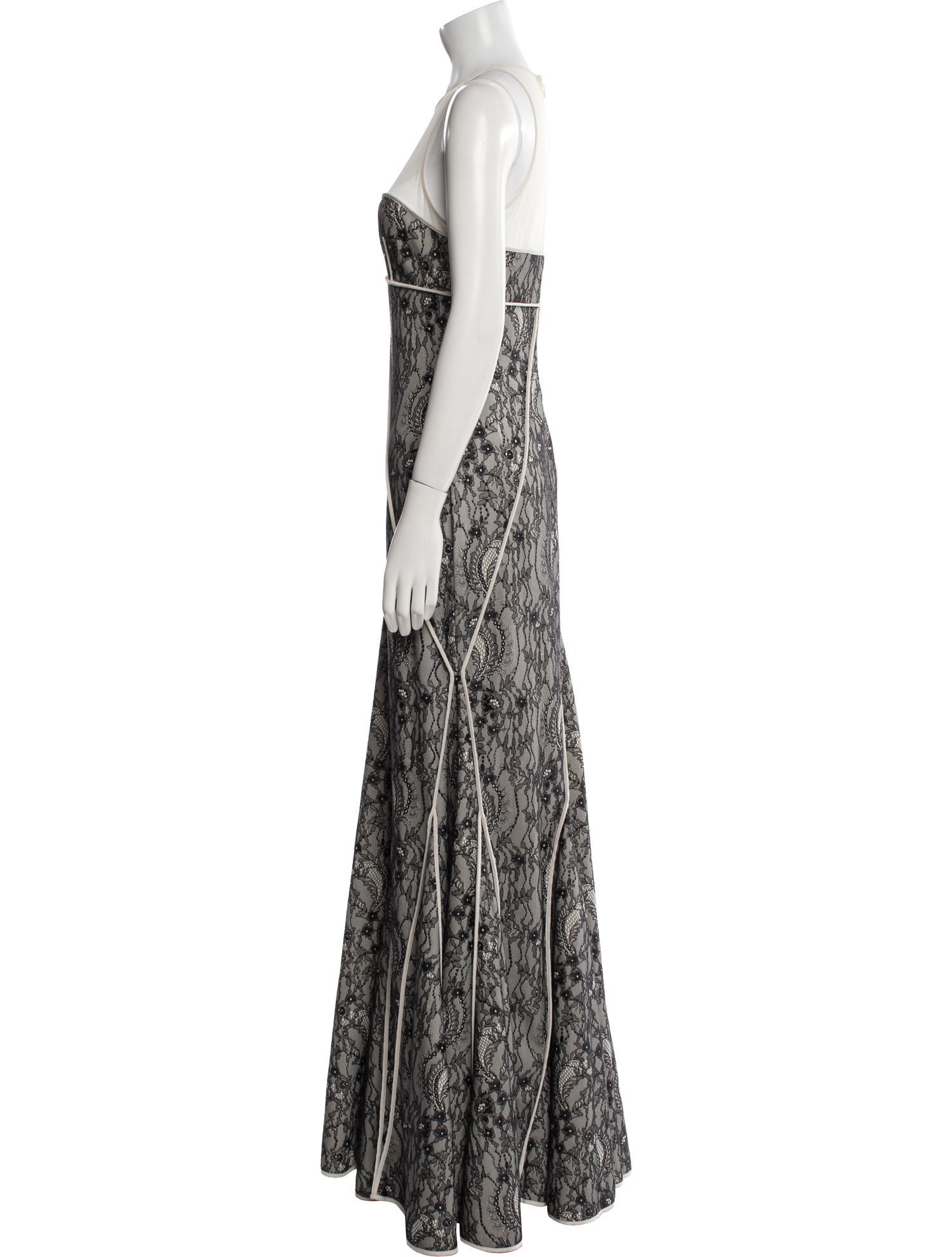 Halston Heritage Paisley Print Long Dress