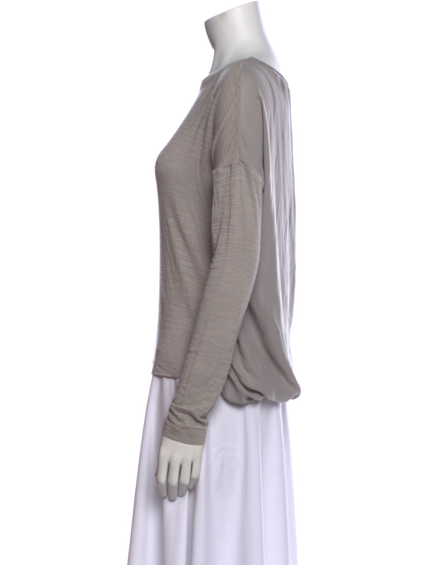 Halston Heritage Bateau Neckline Long Sleeve Sweatshirt