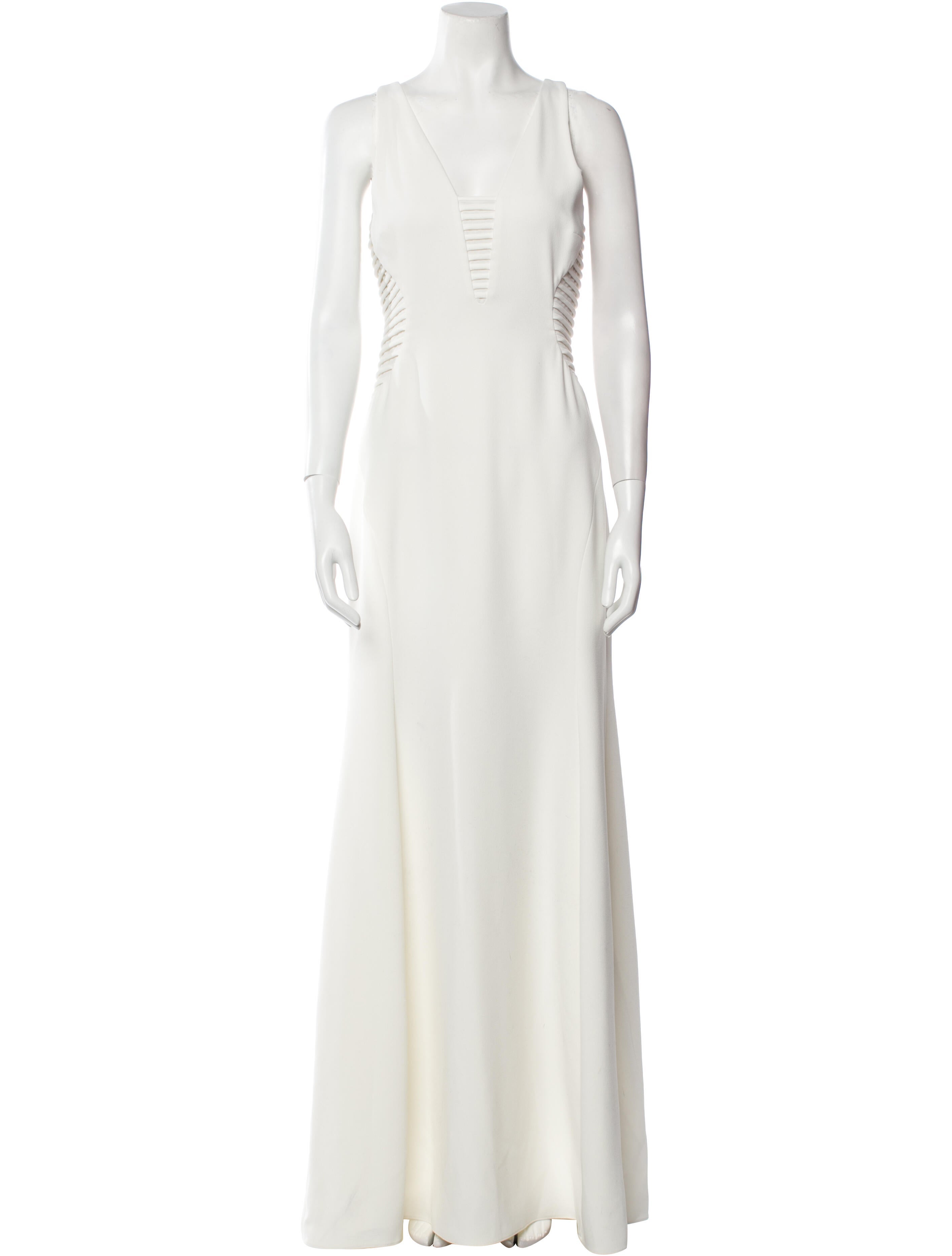 Halston Heritage V-Neck Long Dress