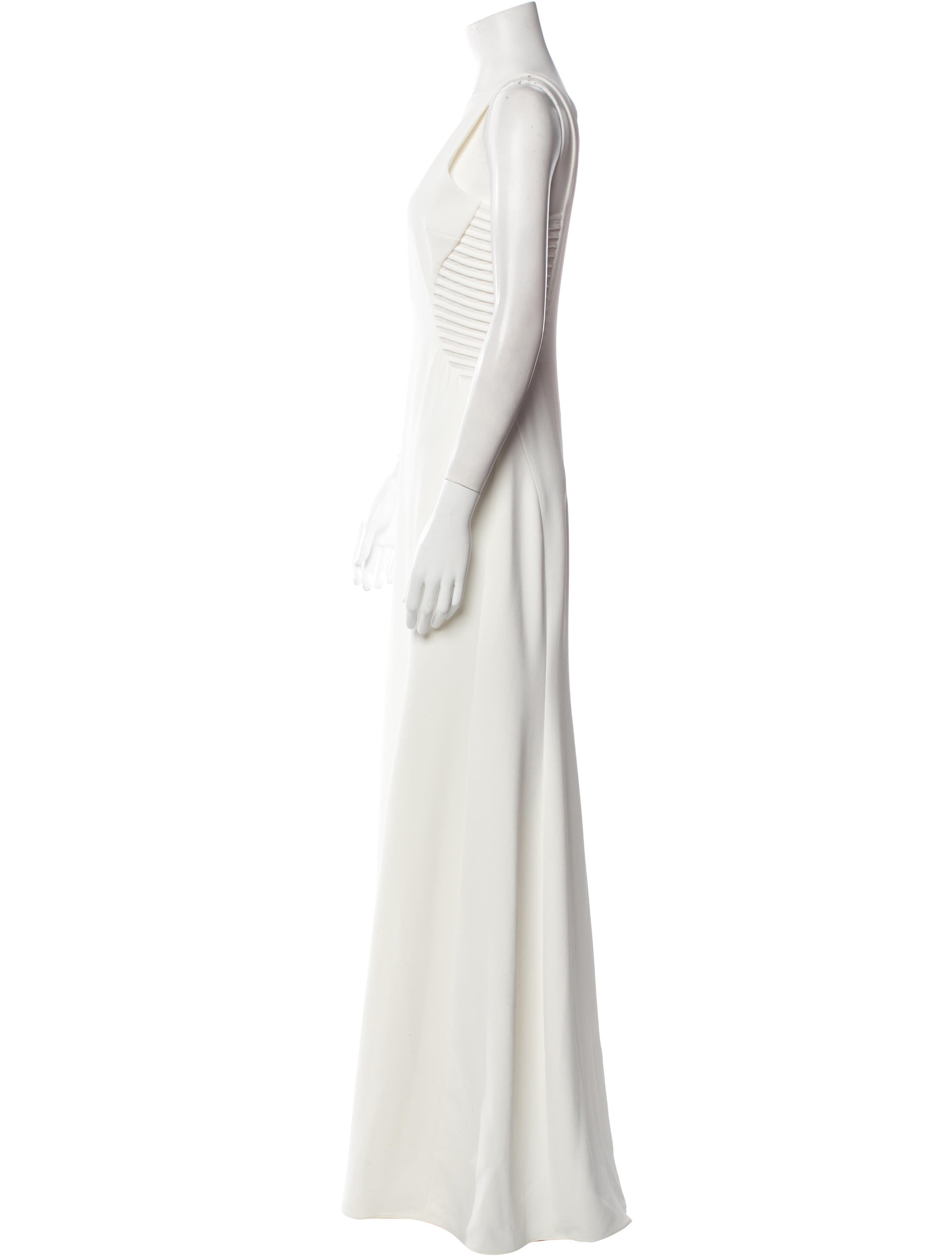 Halston Heritage V-Neck Long Dress