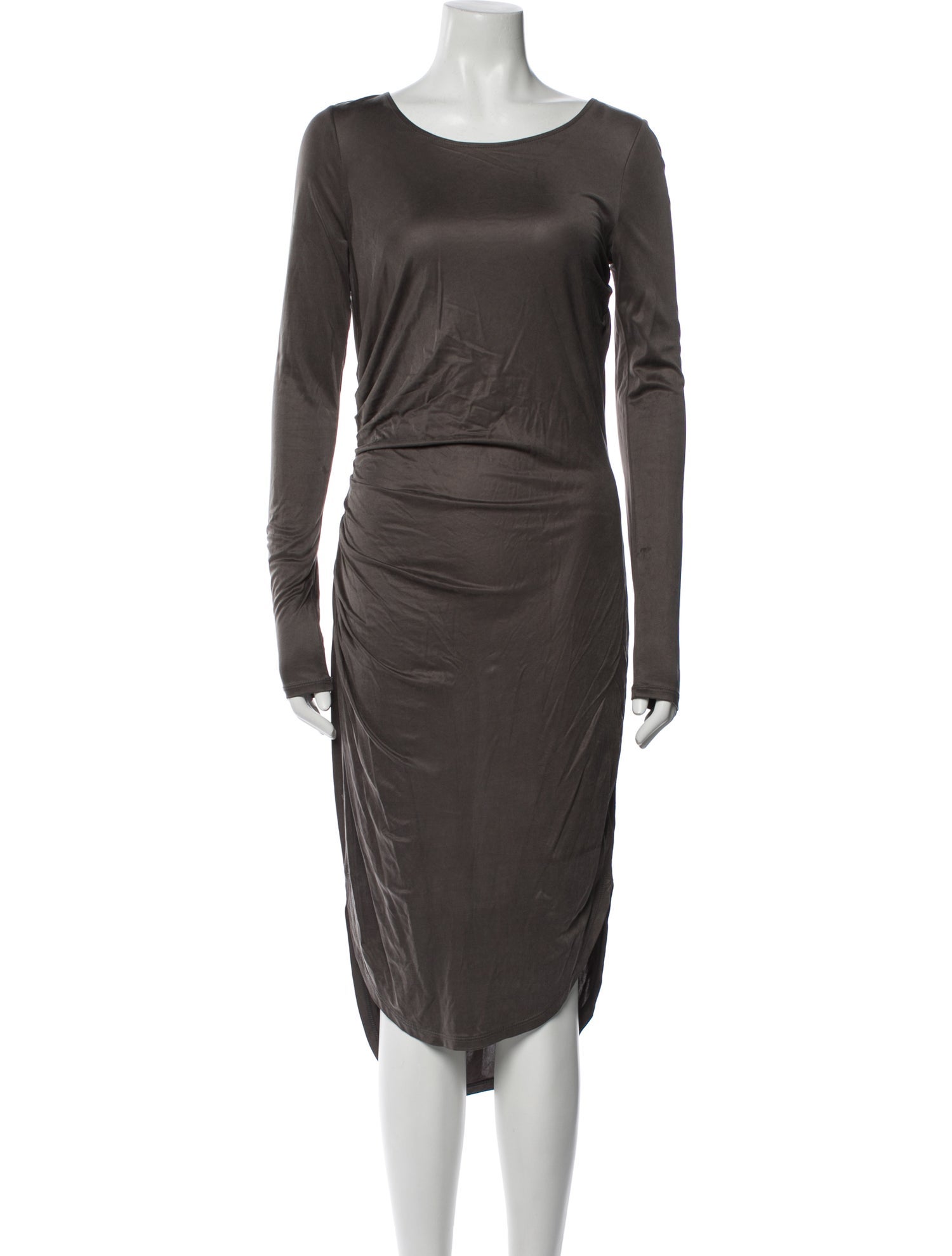 Halston Heritage Bateau Neckline Midi Length Dress