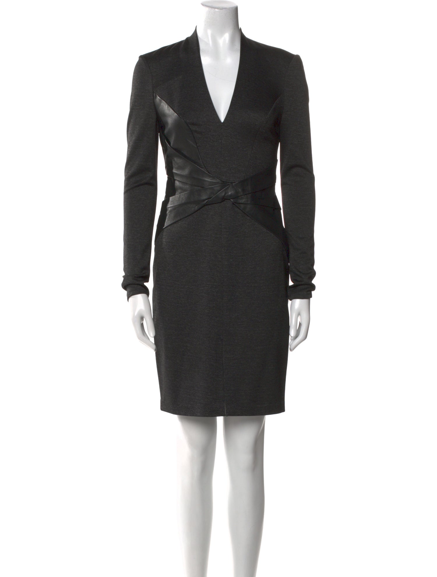 Halston Heritage V-Neck Knee-Length Dress