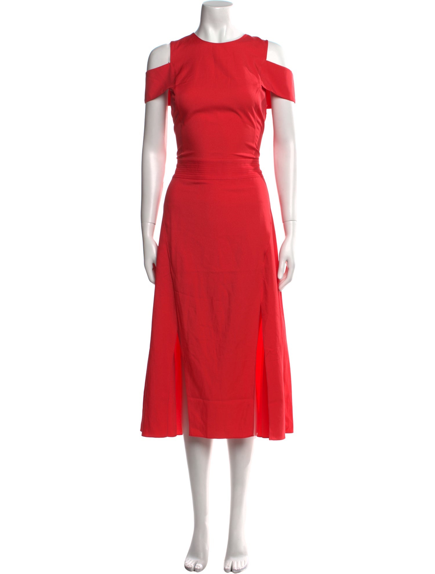 Halston Heritage Crew Neck Long Dress