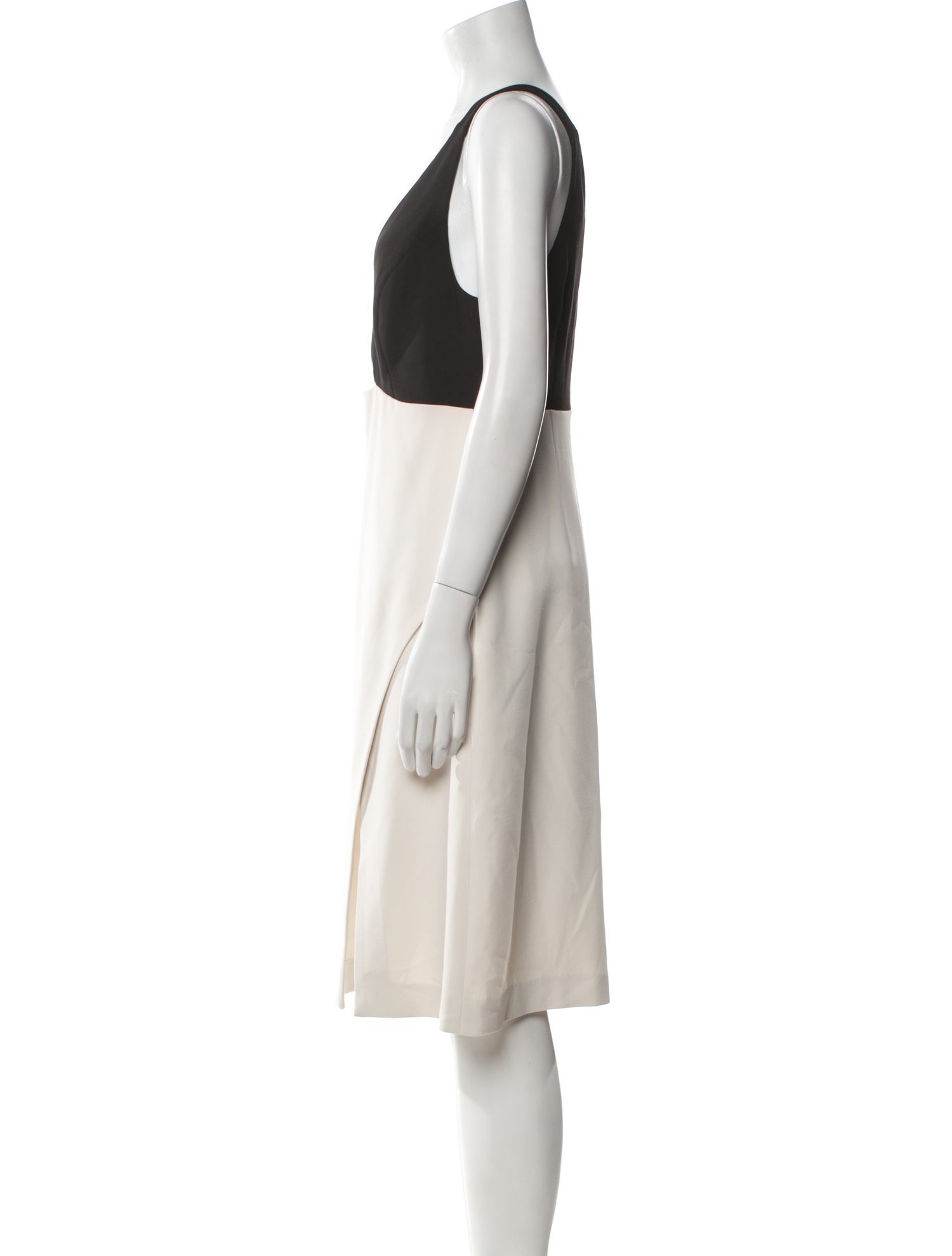 Halston Heritage V-Neck Knee-Length Dress