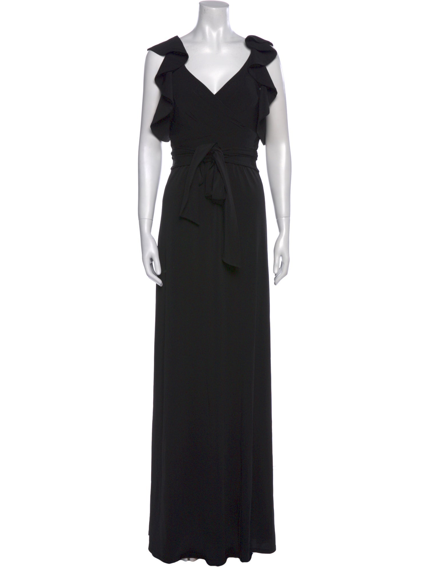 Halston Heritage V-Neck Long Dress