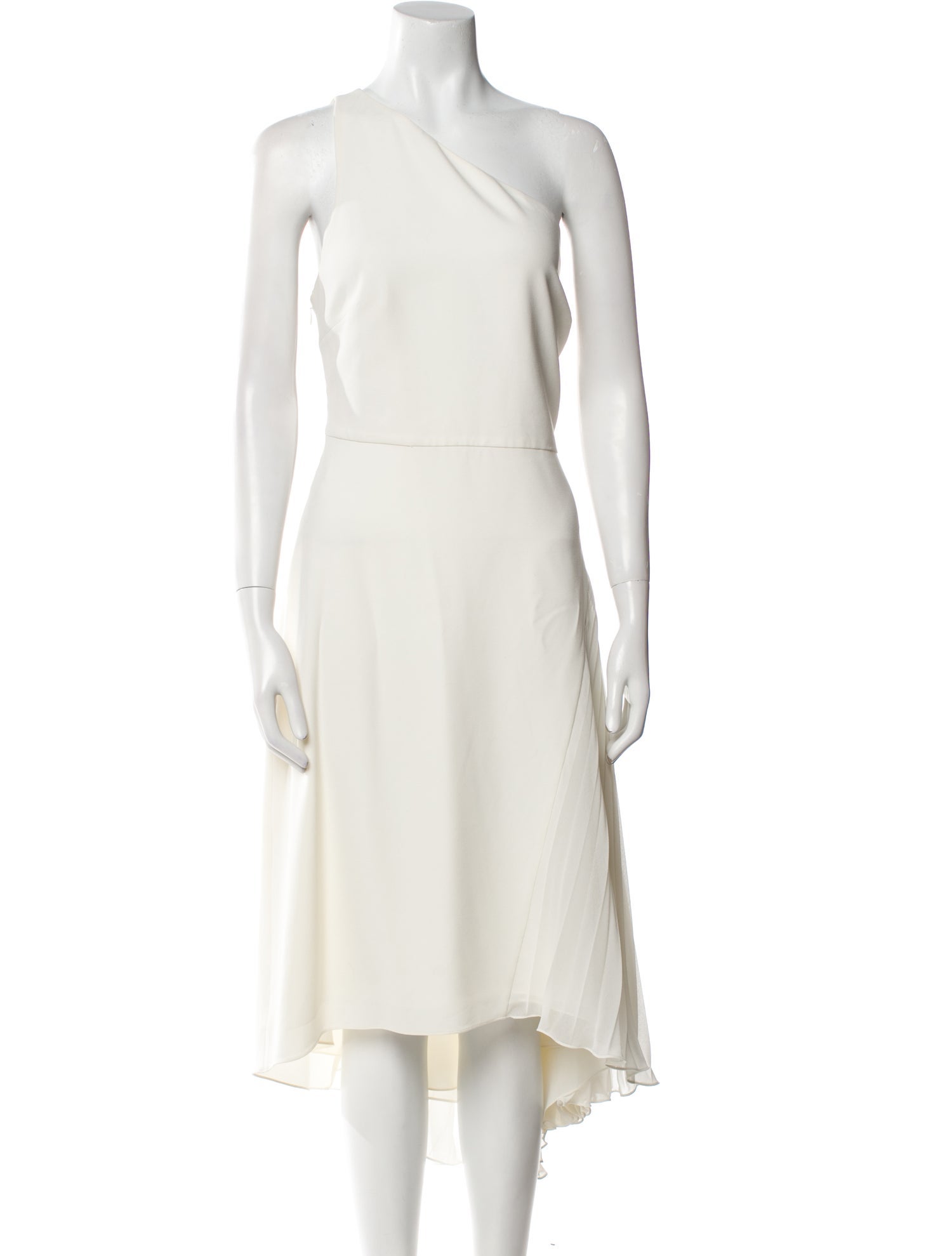 Halston Heritage One-Shoulder Midi Length Dress