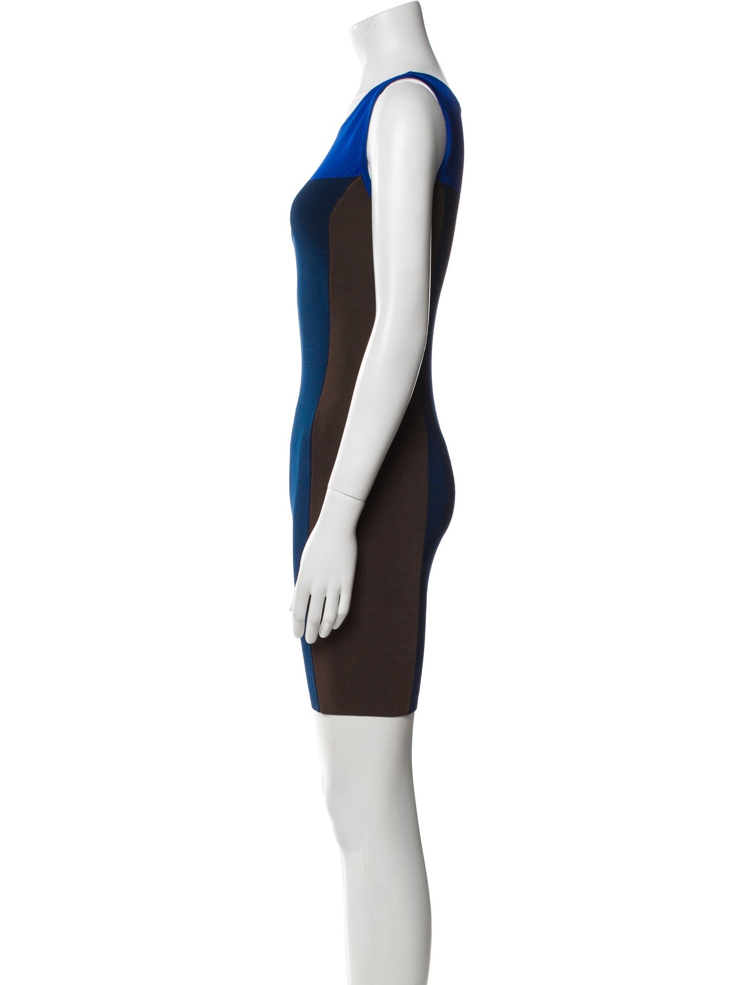 Halston Heritage Colorblock Pattern Mini Dress