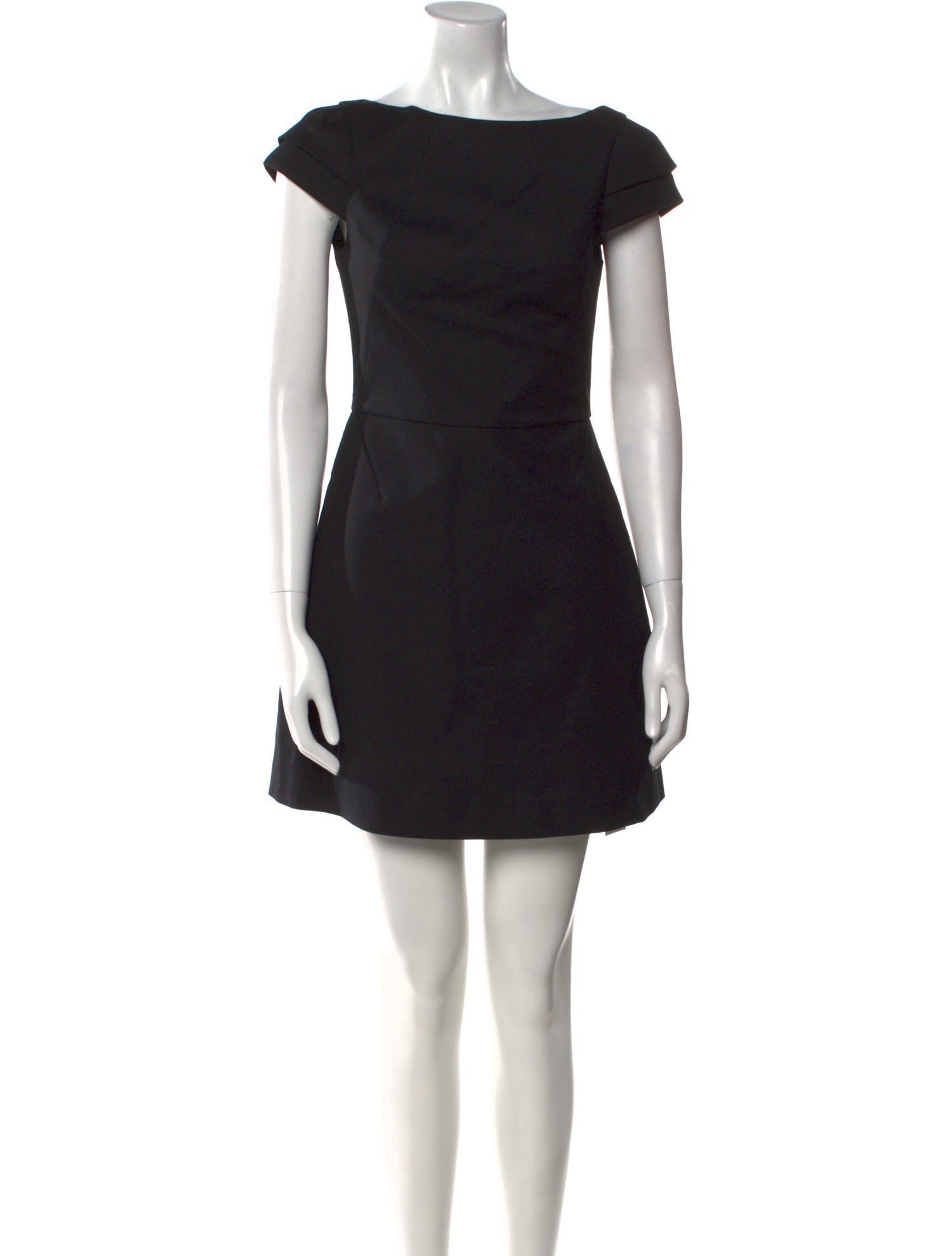 Halston Heritage Bateau Neckline Mini Dress