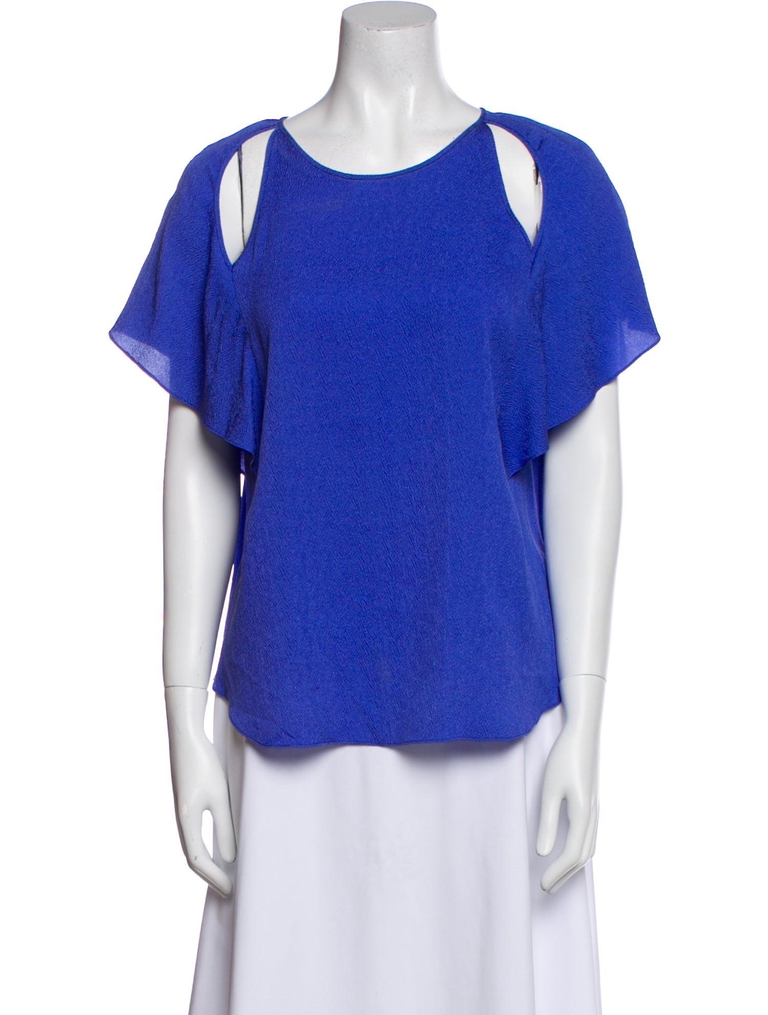 Halston Heritage Silk Scoop Neck T-Shirt