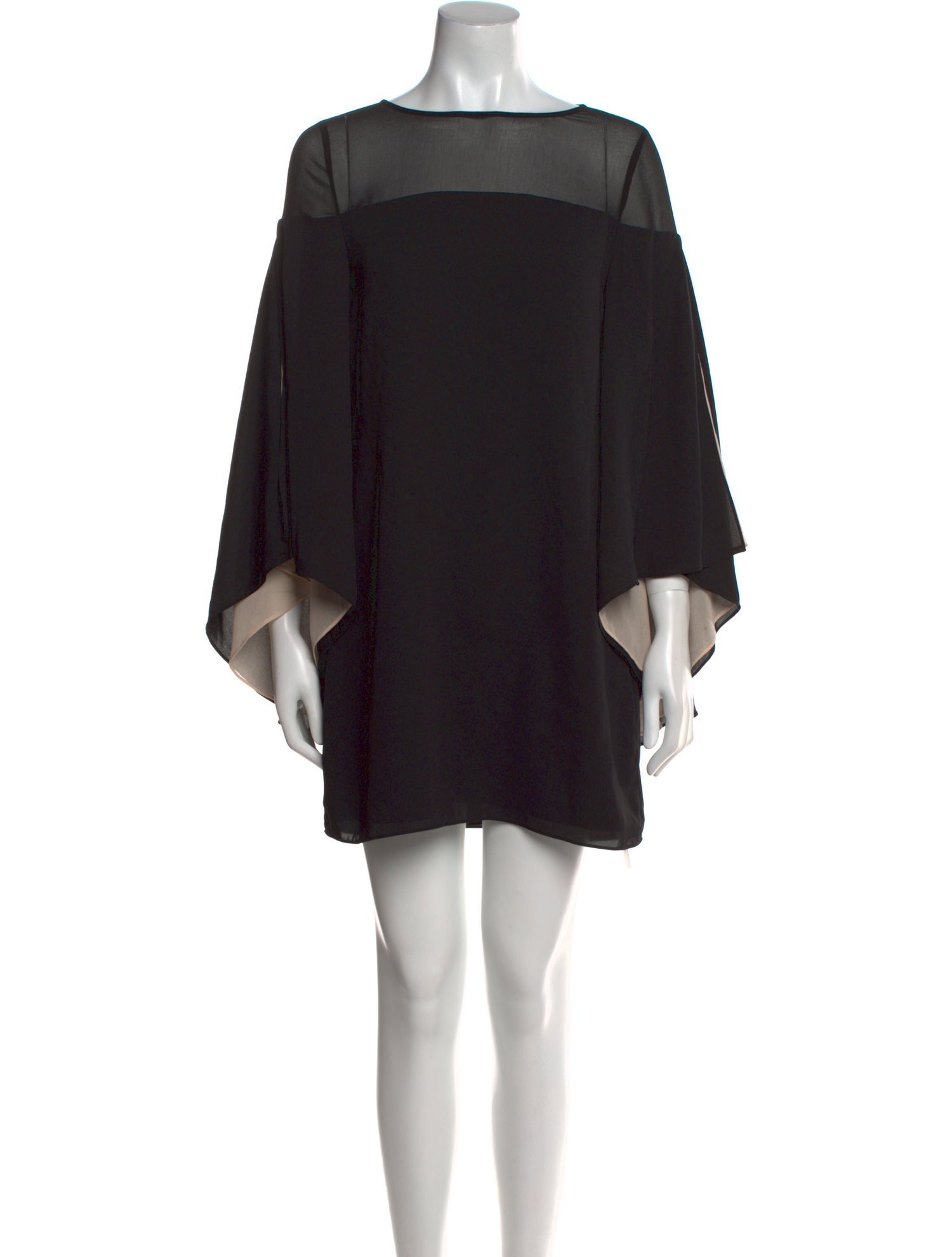 Halston Heritage Bateau Neckline Mini Dress