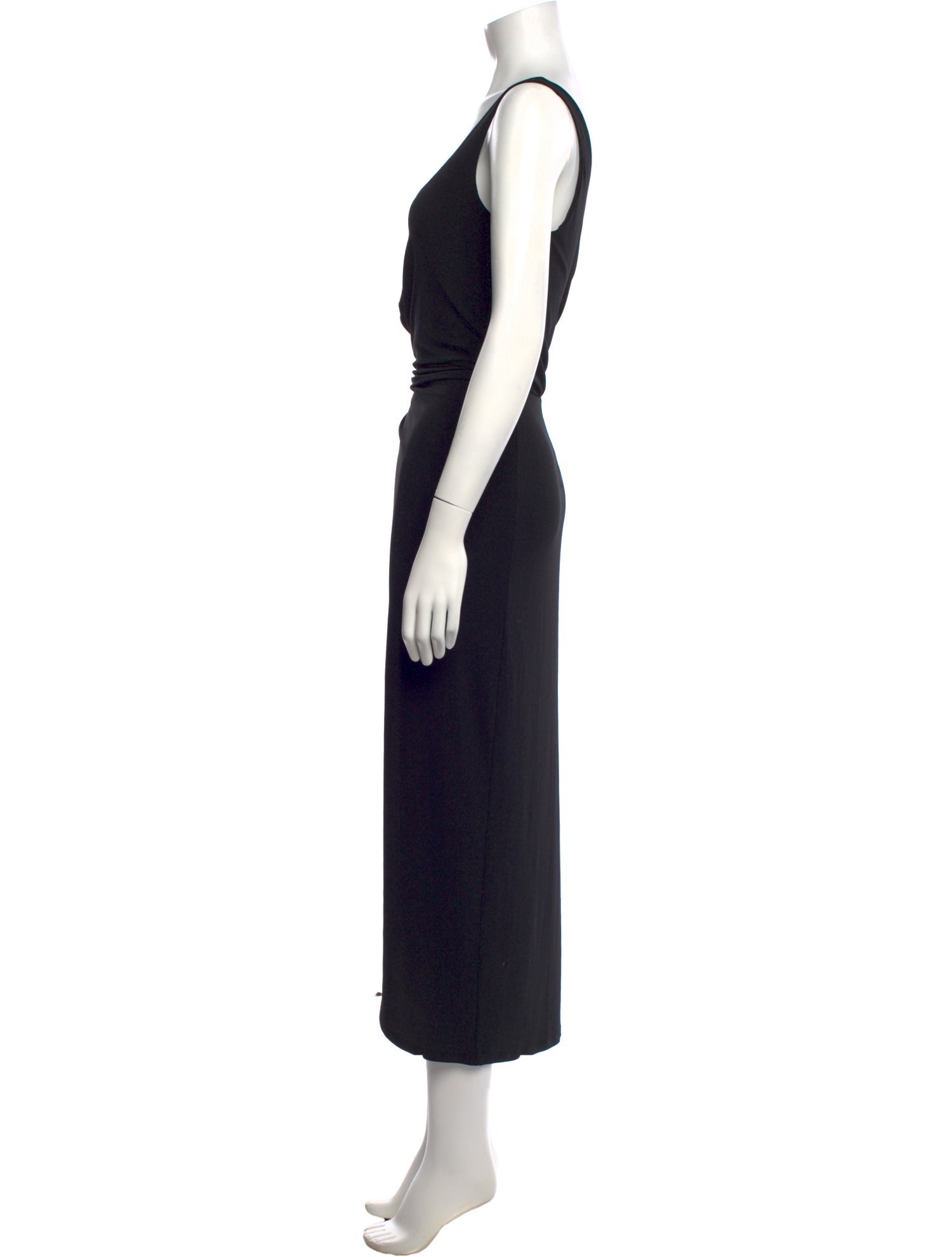 halston heritage midi dress $375 Halston Heritage Women's Gold Sleeveless Smocked V-Neck Midi Dress  Size L