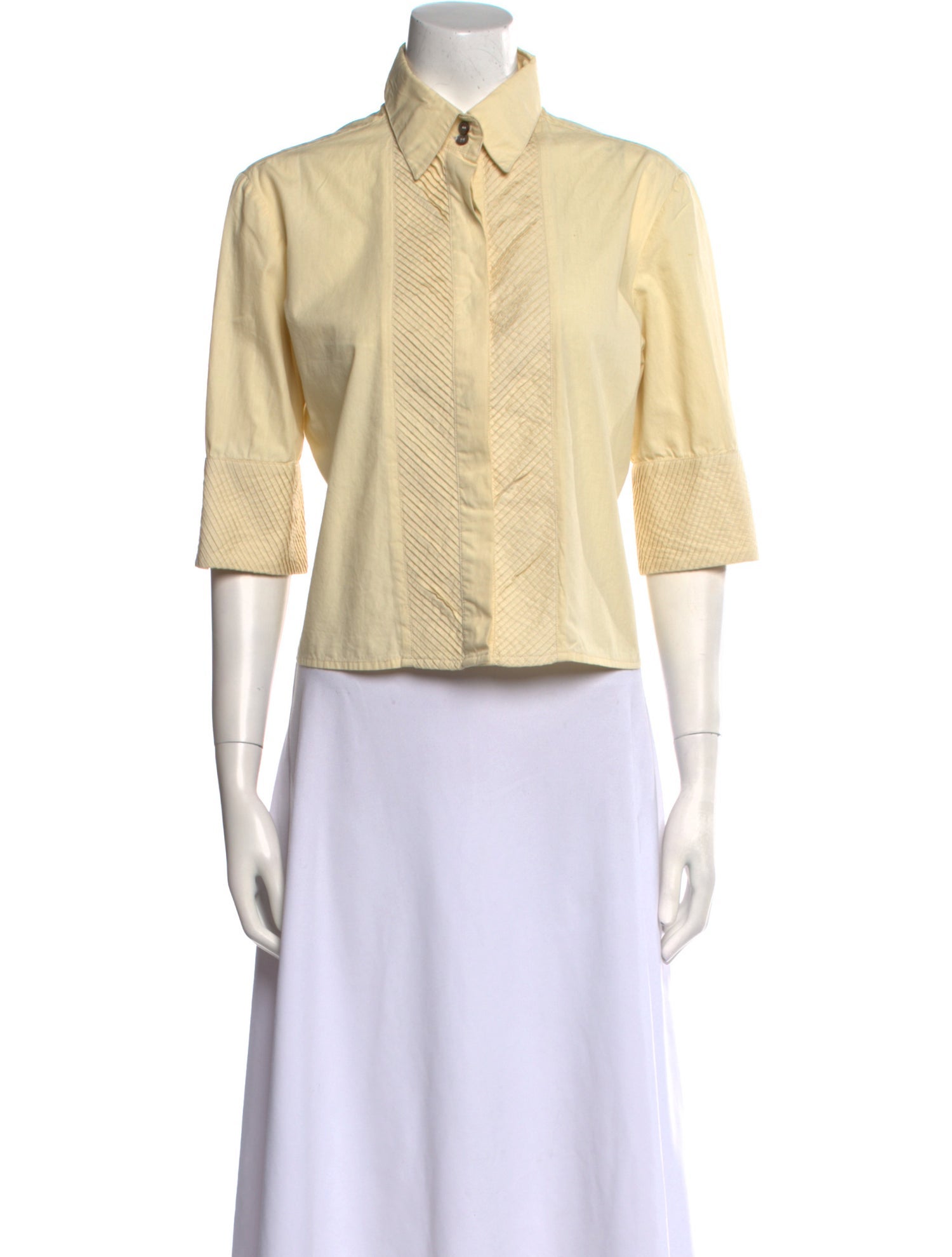 V2 Versace Classic Three-Quarter Sleeve Crop Top