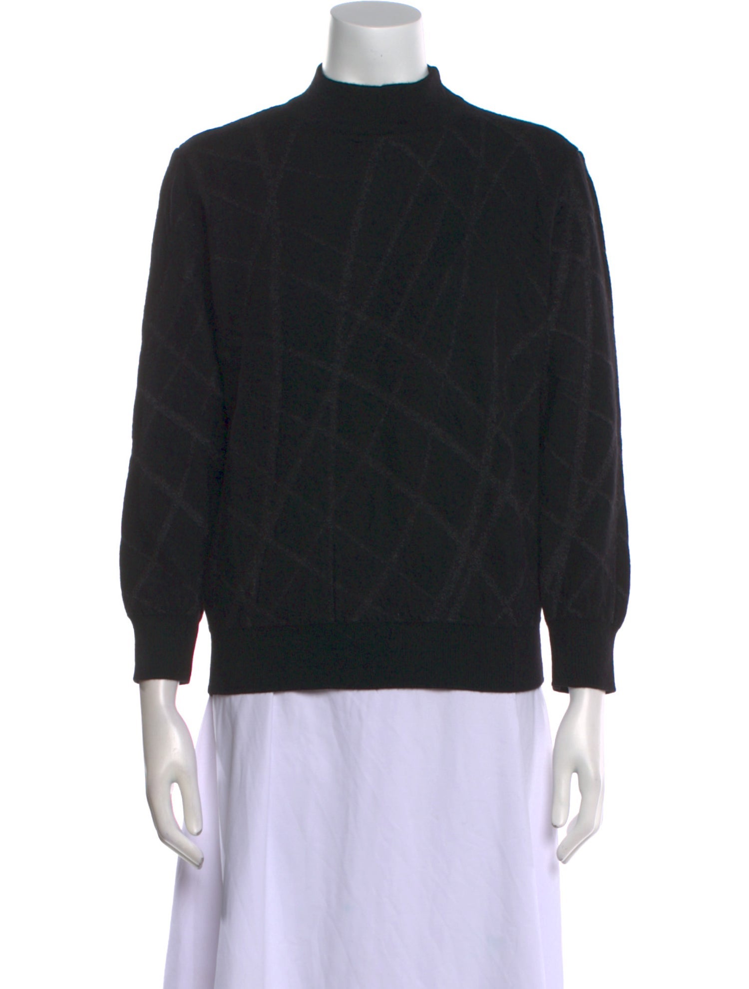V2 Versace Classic Merino Wool Mock Neck Sweater