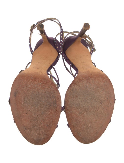 V2 Versace Classic Satin Crystal Embellishments Slingback Sandals