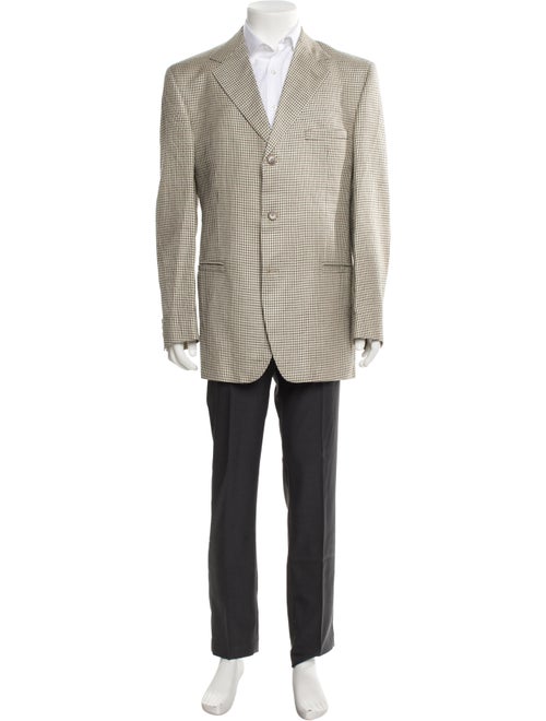 V2 Versace Classic Plaid Print Blazer