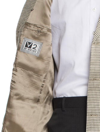 V2 Versace Classic Plaid Print Blazer