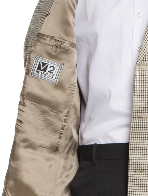 V2 Versace Classic Plaid Print Blazer