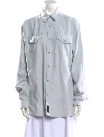 V2 Versace Classic Long Sleeve Button-Up Top