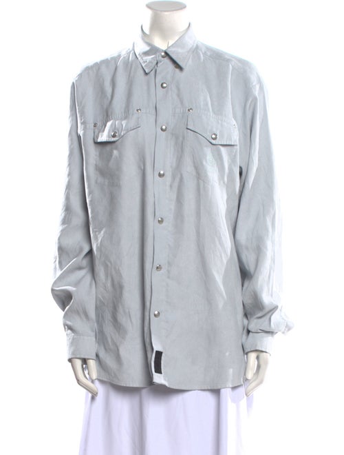 V2 Versace Classic Long Sleeve Button-Up Top