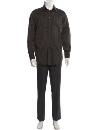 V2 Versace Classic Striped Long Sleeve Shirt