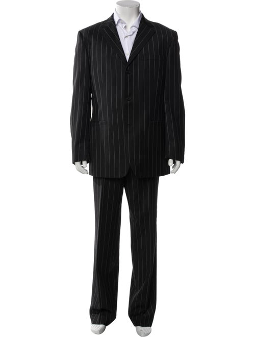 V2 Versace Classic Wool Striped Two-Piece Suit