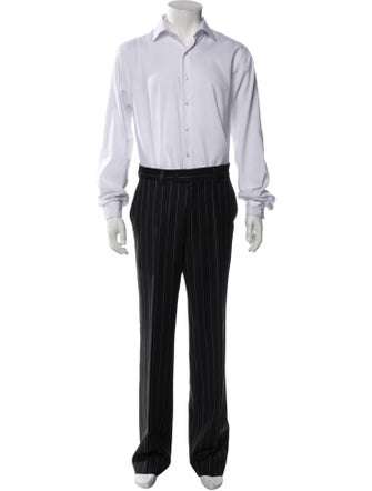 V2 Versace Classic Wool Striped Two-Piece Suit