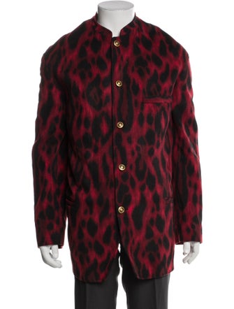 V2 Versace Classic Wool Animal Print Blazer