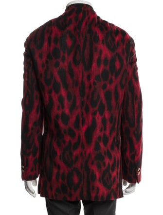 V2 Versace Classic Wool Animal Print Blazer