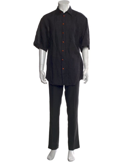 V2 Versace Classic Linen Short Sleeve Shirt