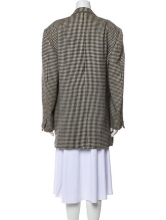 V2 Versace Classic Wool Houndstooth Print Blazer