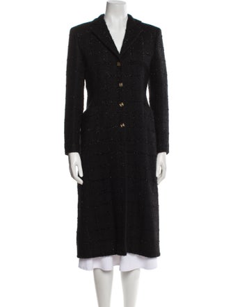 V2 Versace Classic Virgin Wool Tweed Pattern Coat