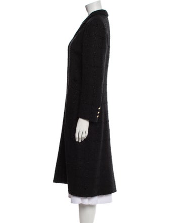 V2 Versace Classic Virgin Wool Tweed Pattern Coat