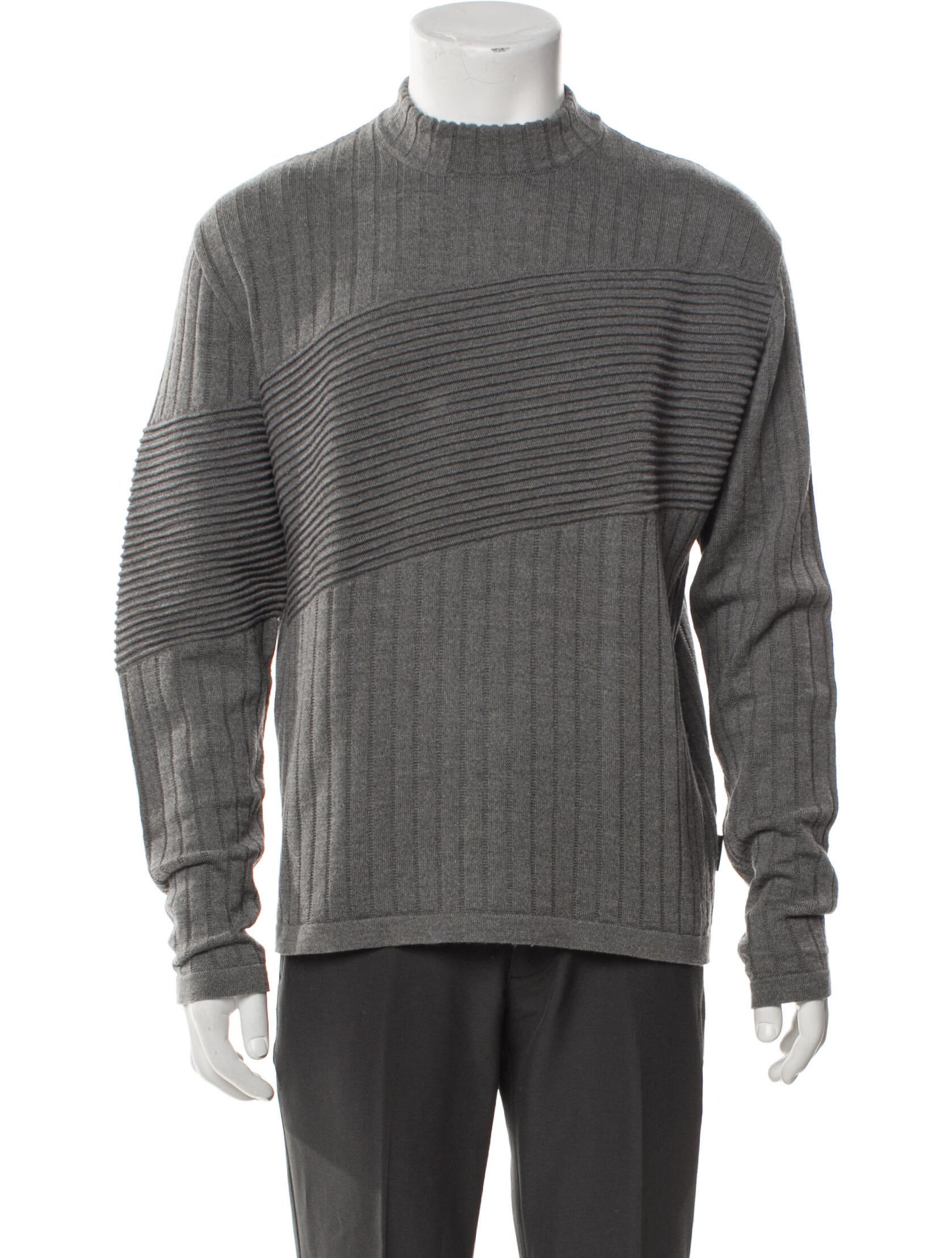 V2 Versace Classic Merino Wool Mock Neck Pullover