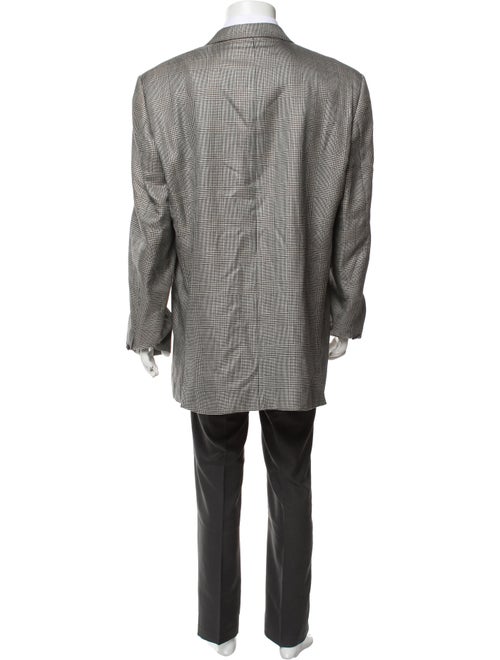 V2 Versace Classic Silk Plaid Print Two-Piece Blazer