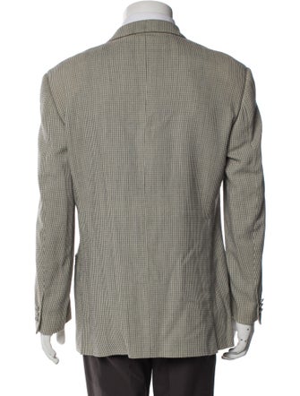 V2 Versace Classic Wool Plaid Print Blazer