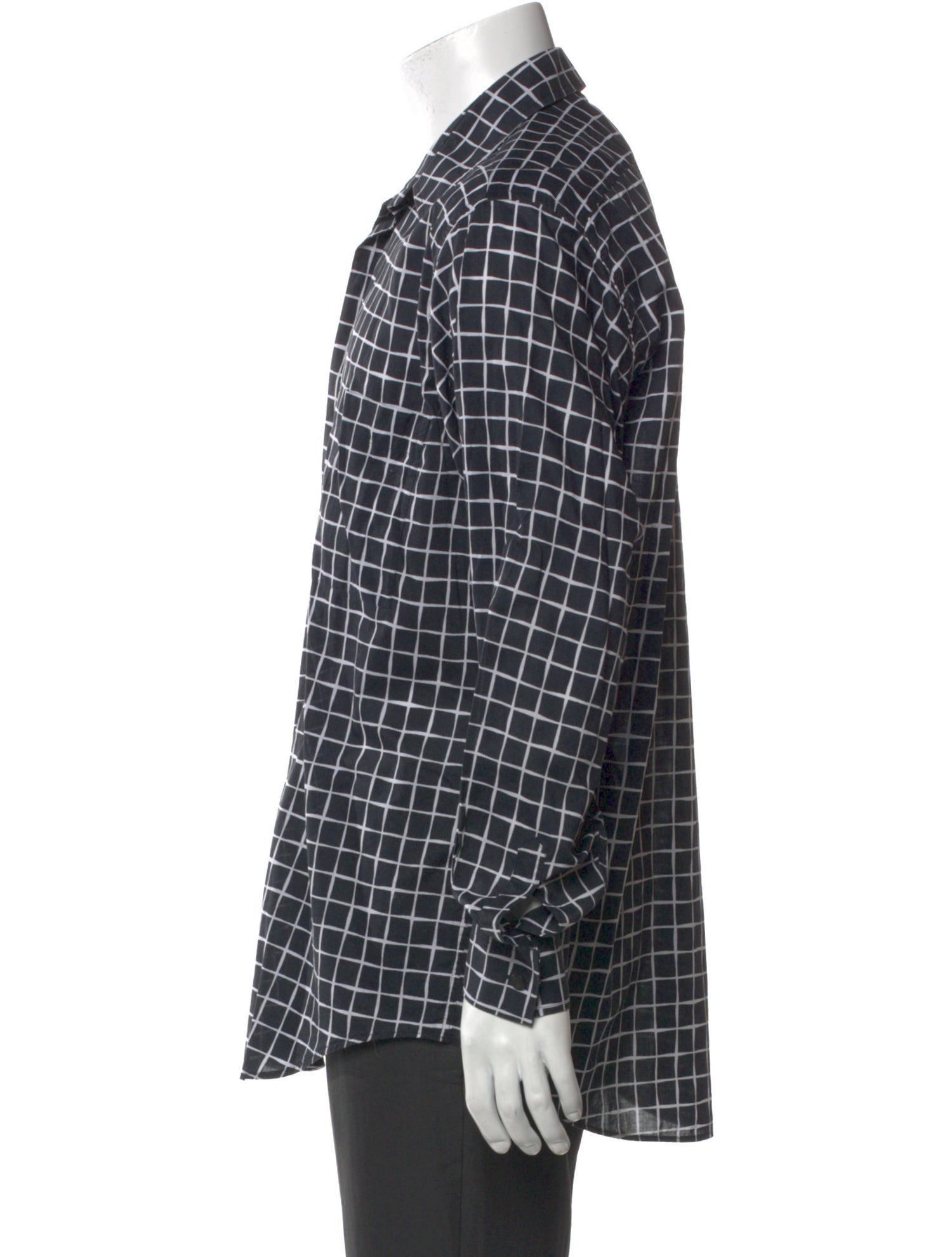 V2 Versace Classic Plaid Print Long Sleeve Shirt