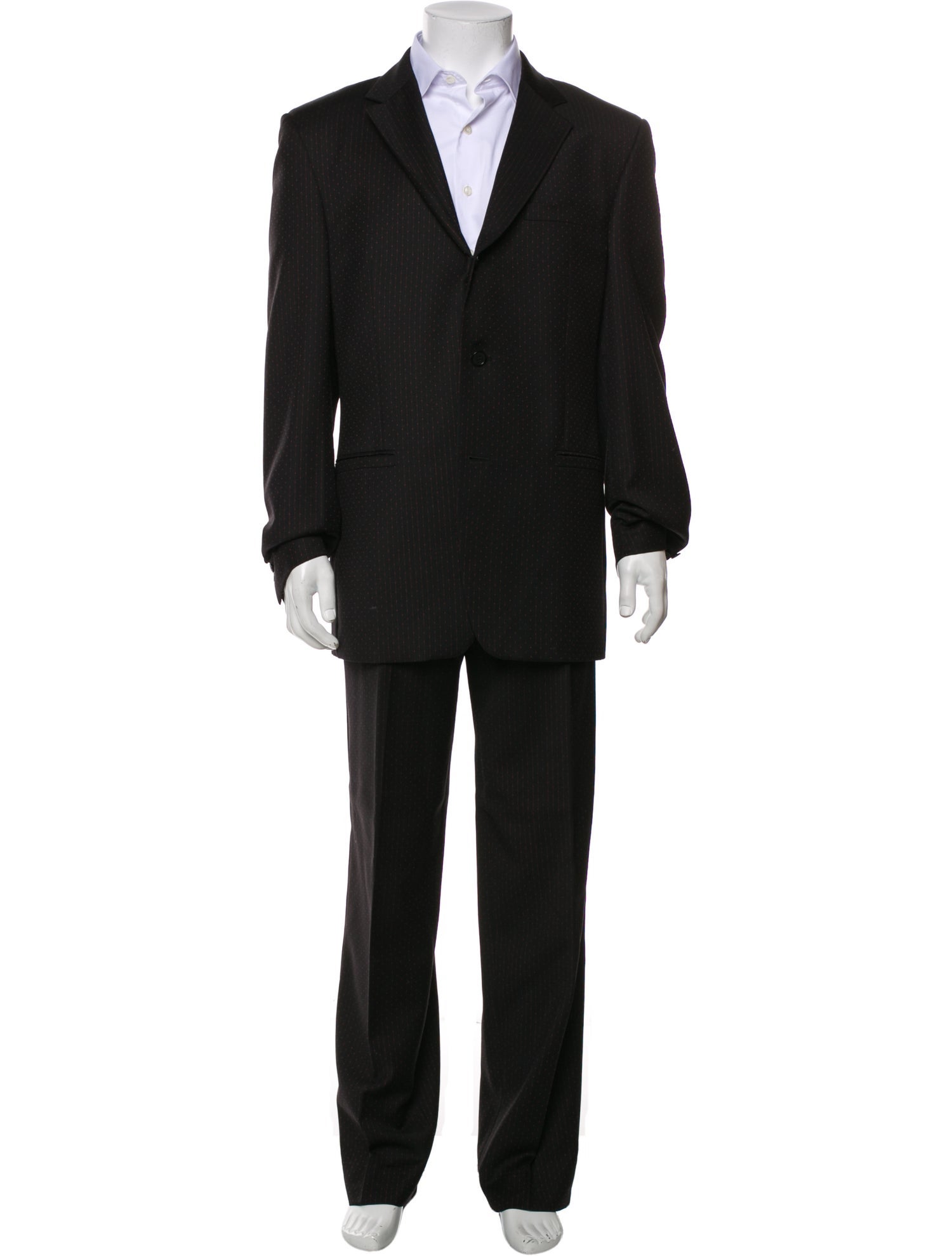 V2 Versace Classic Wool Striped Two-Piece Suit