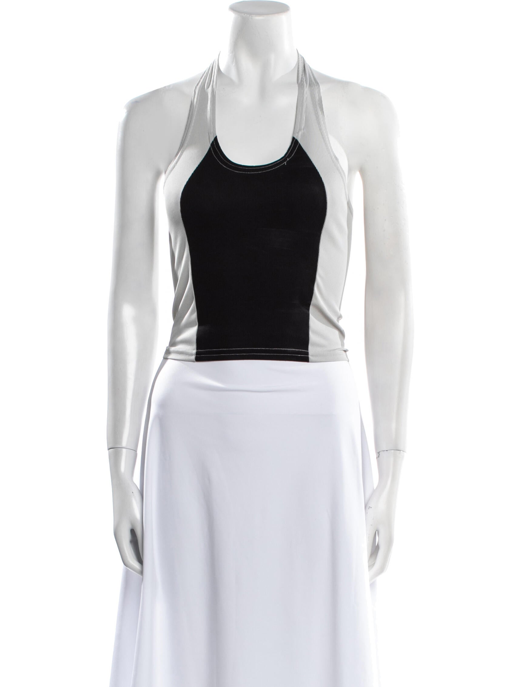 V2 Versace Classic Halterneck Sleeveless Crop Top