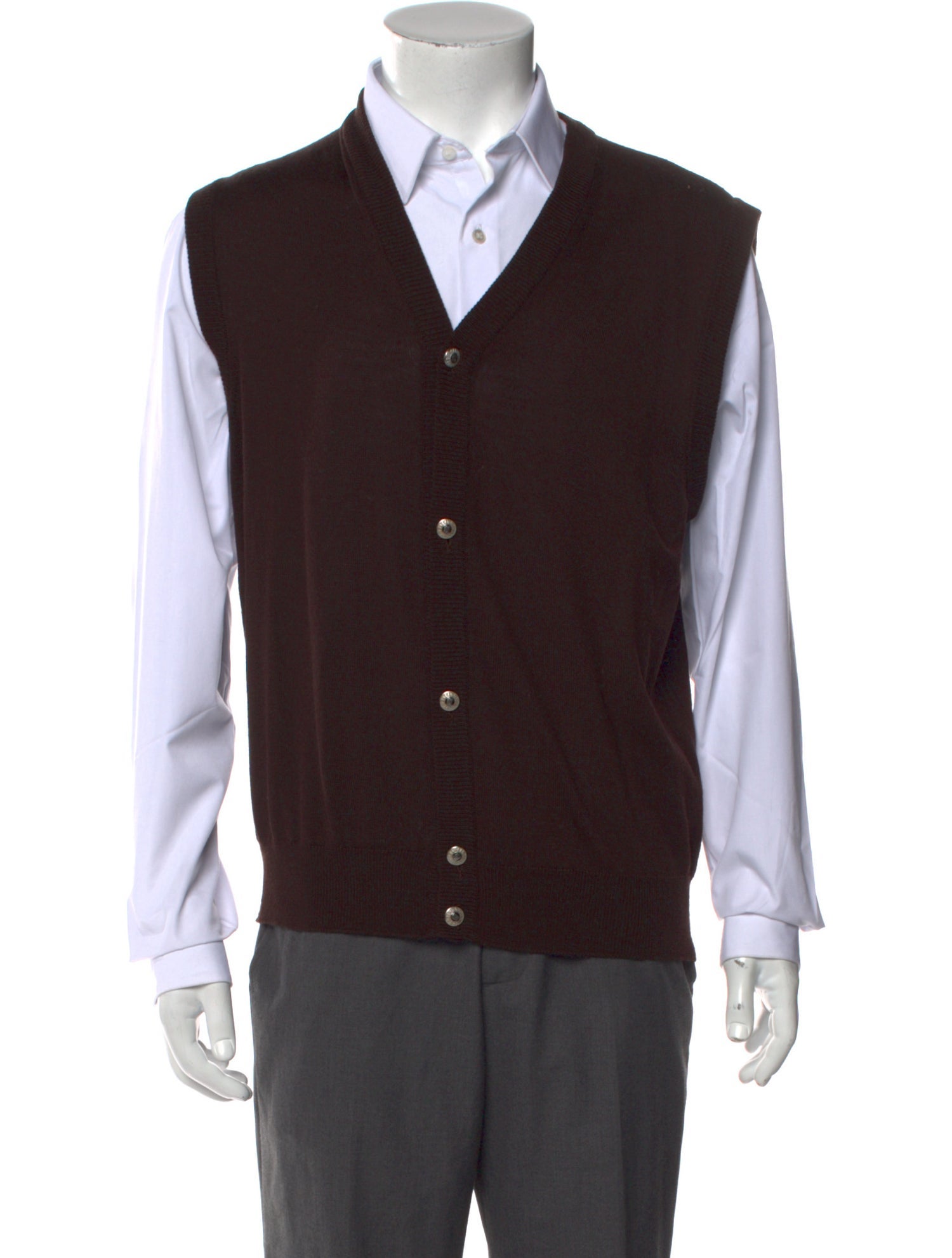 V2 Versace Classic V-Neck Sleeveless Sweater Vest