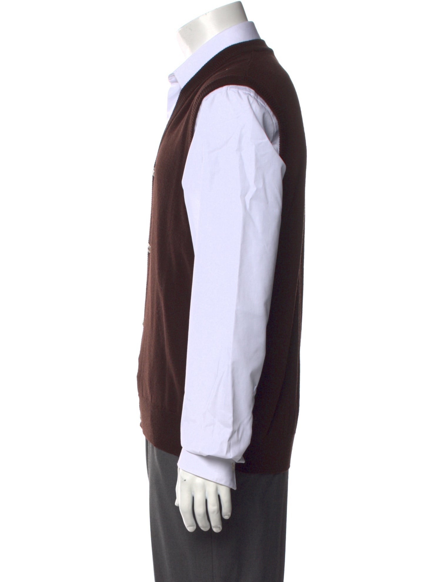 V2 Versace Classic V-Neck Sleeveless Sweater Vest