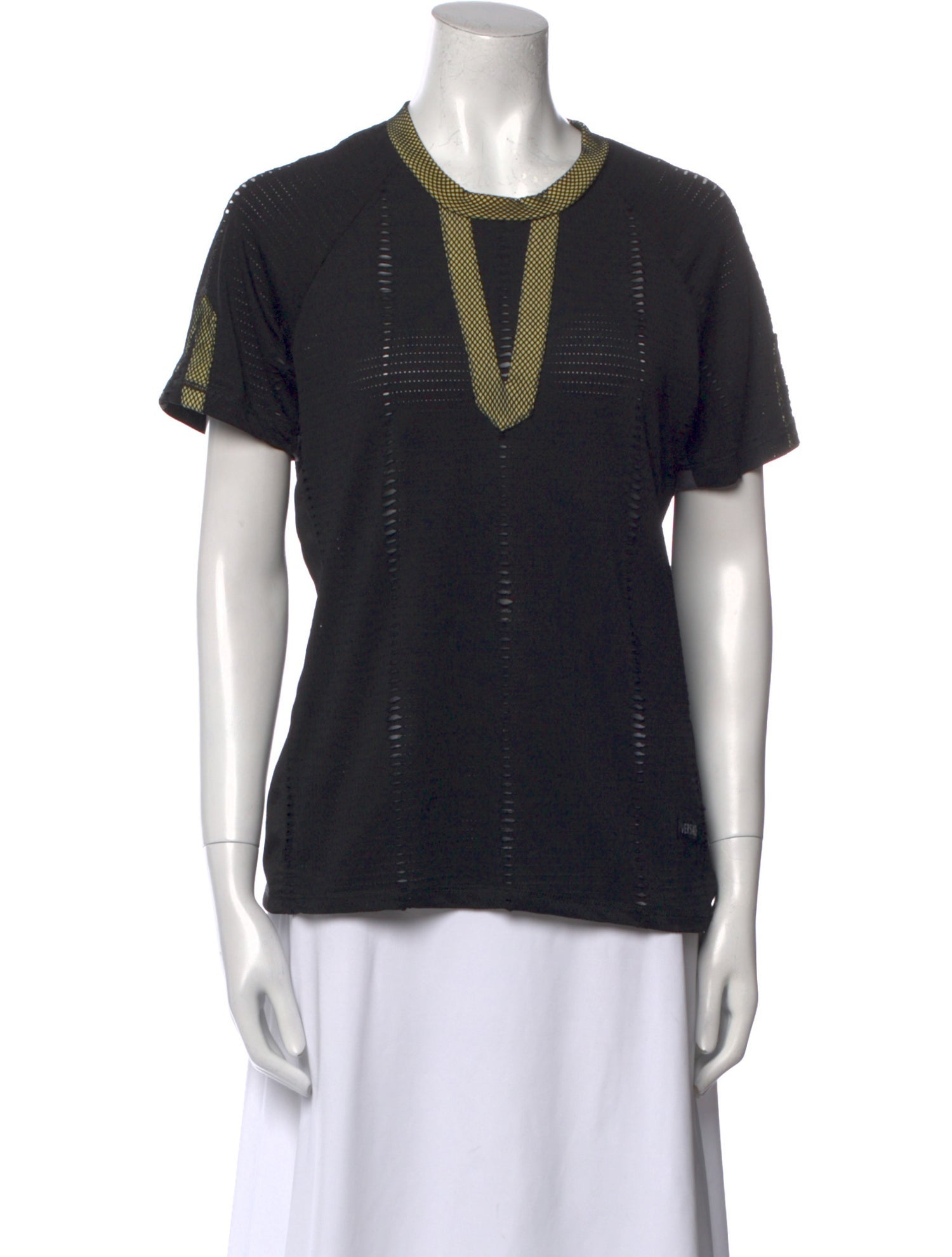 V2 Versace Classic Scoop Neck Short Sleeve T-Shirt