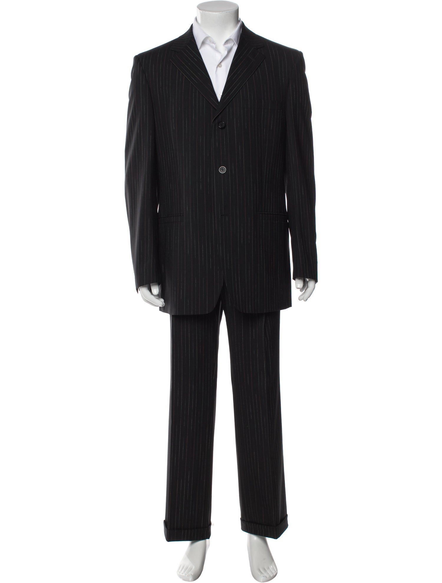 V2 Versace Classic Wool Striped Two-Piece Suit