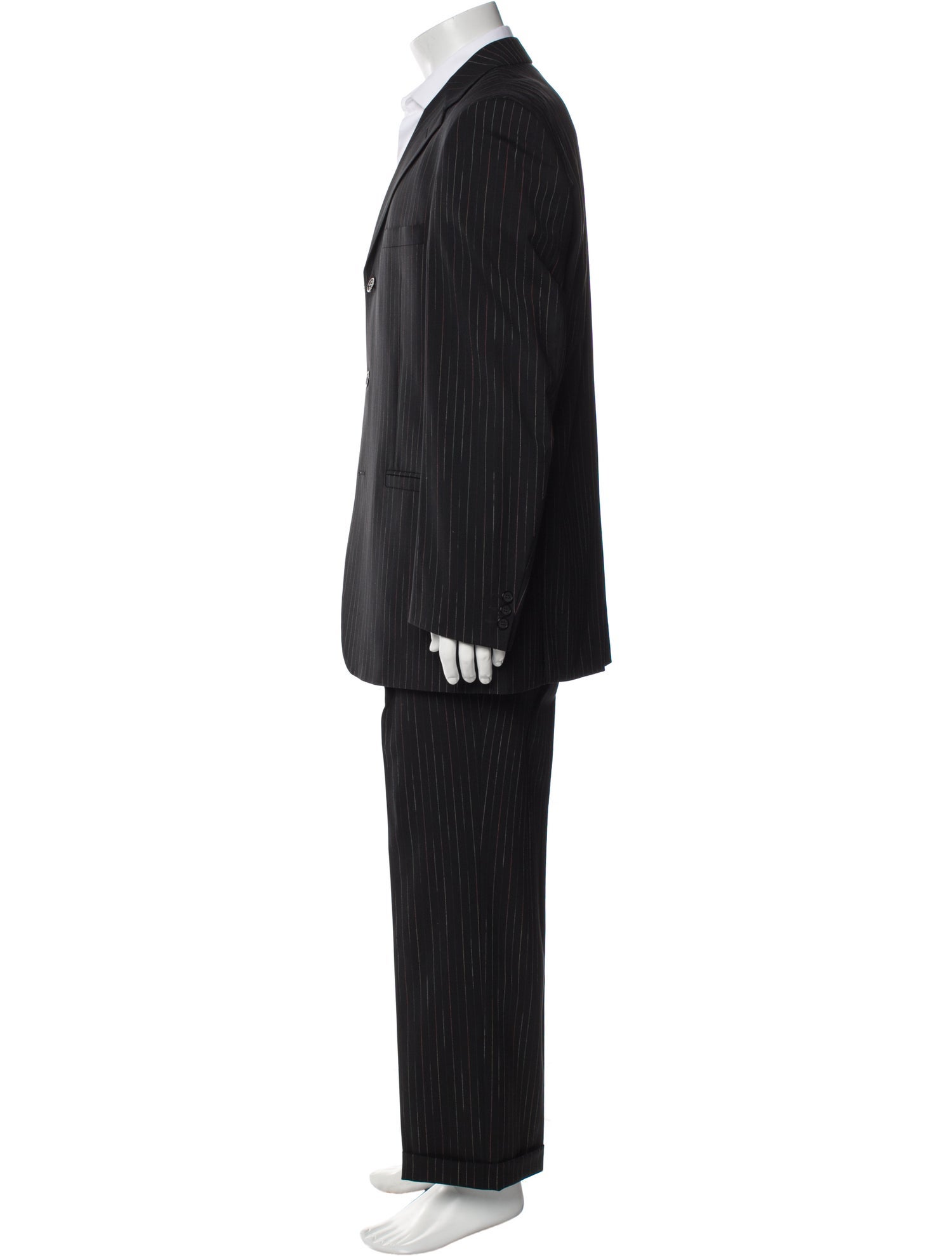 V2 Versace Classic Wool Striped Two-Piece Suit