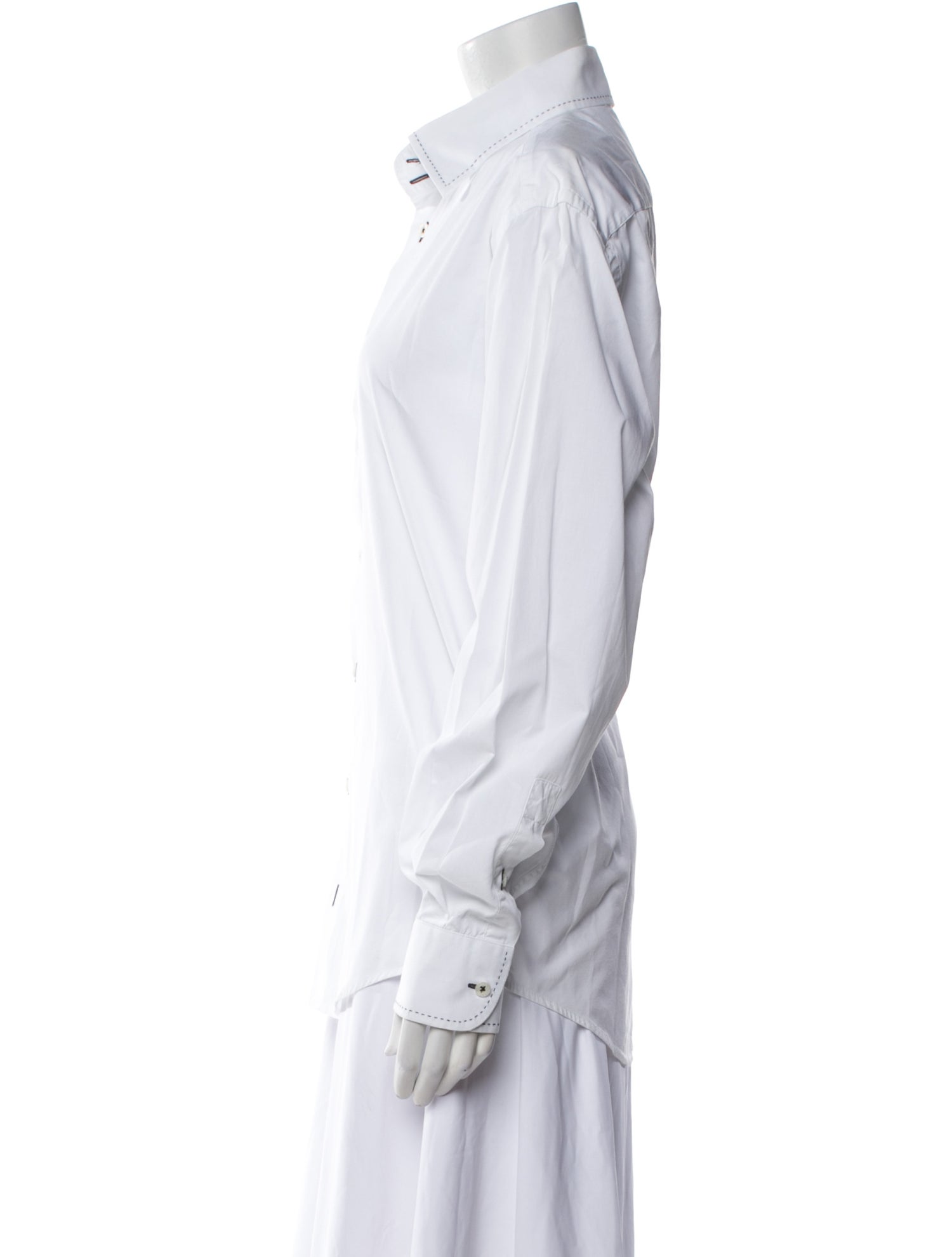 V2 Versace Classic Long Sleeve Button-Up Top