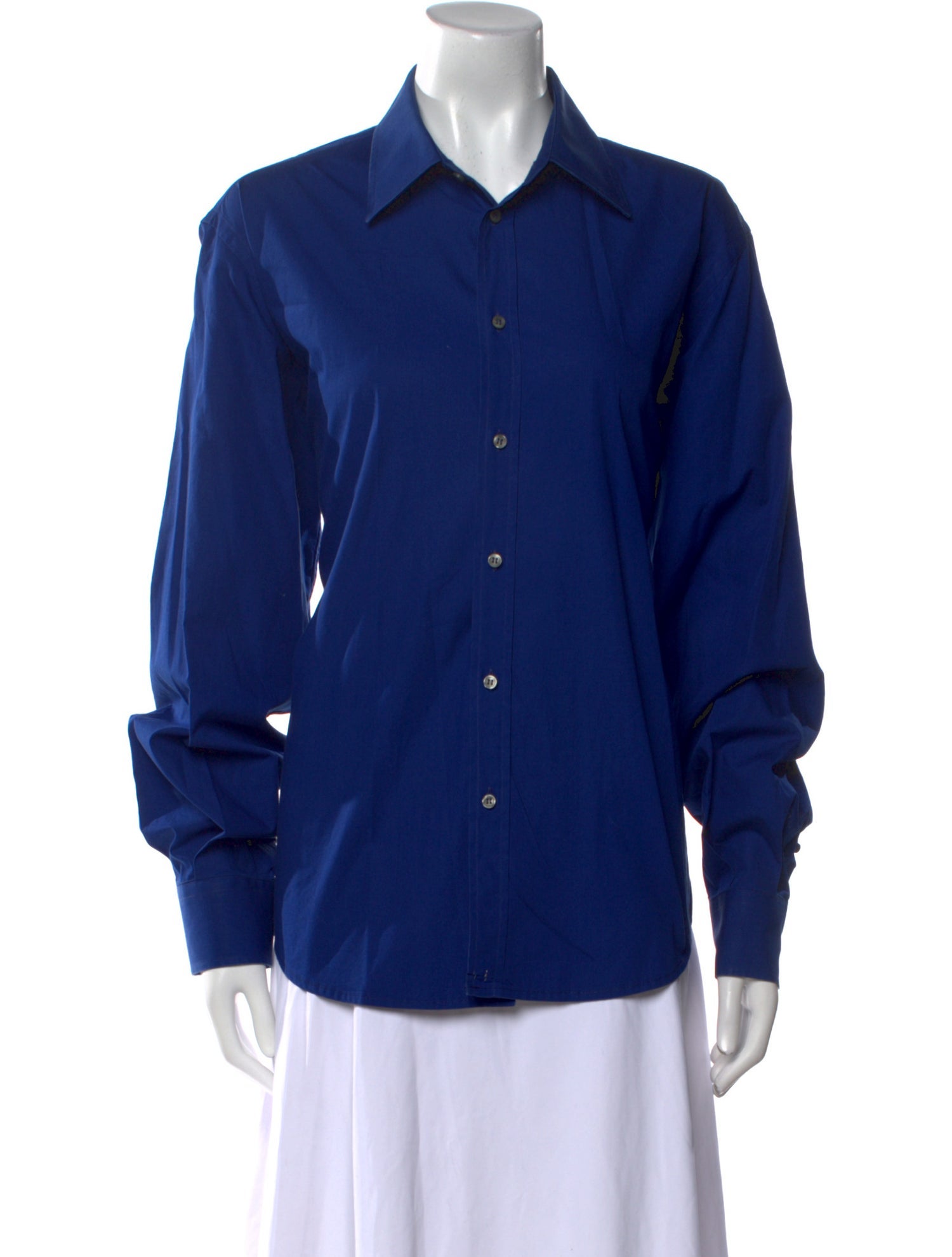 V2 Versace Classic Long Sleeve Button-Up Top