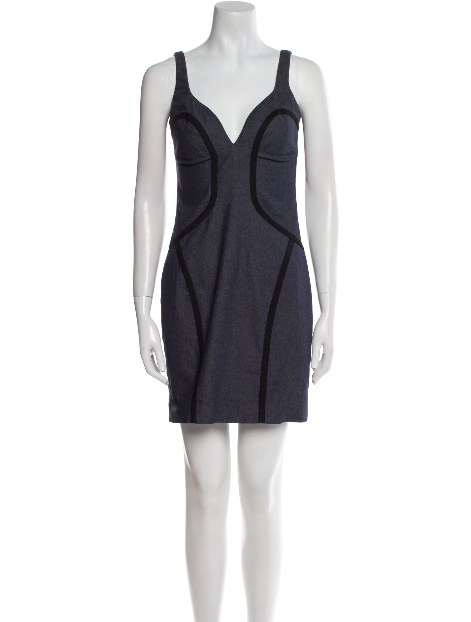 V2 Versace Classic V-Neck Mini Dress