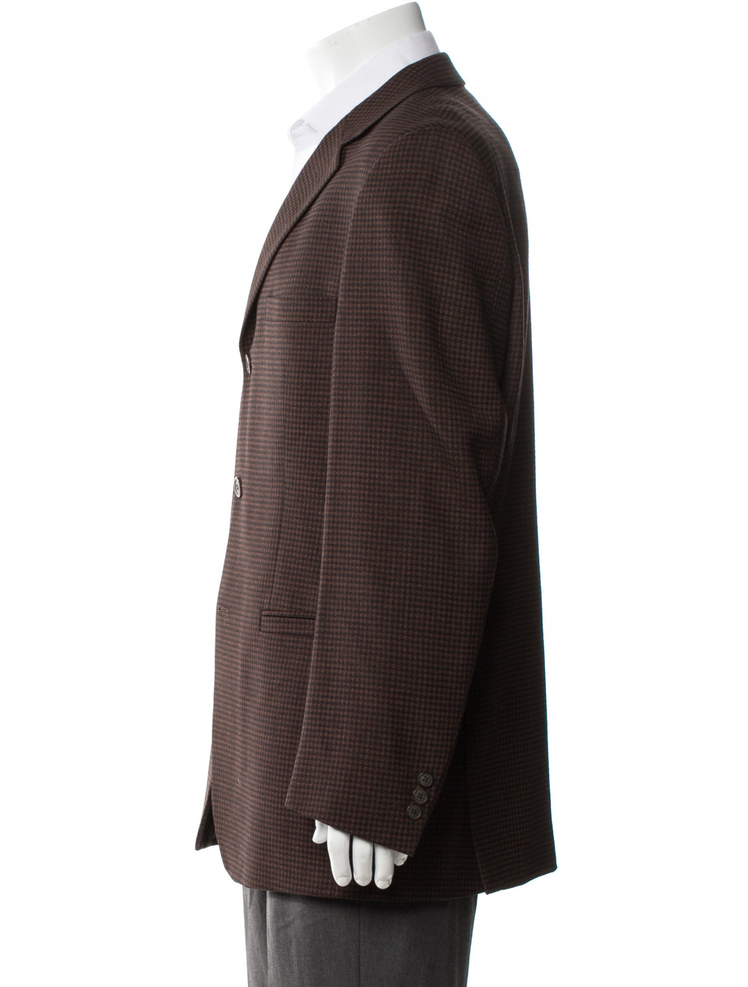 V2 Versace Classic Wool Plaid Print Blazer